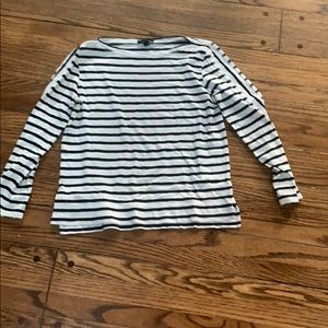 JCrew black and White striped top